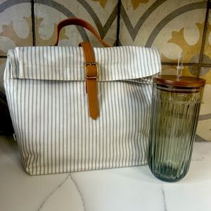Hearth & Hand fluted tumbler and Lunch bag